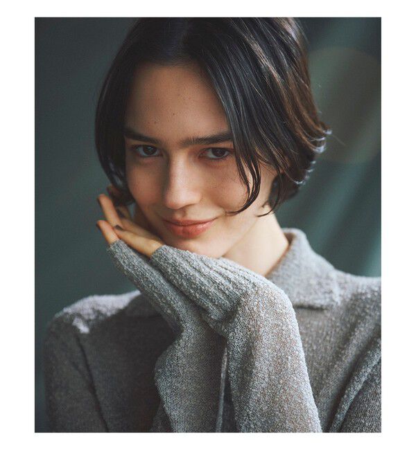 Demi-Luxe BEAMS 「AK+1 / ポロカラーショート カーディガン」|ニット・セーター|