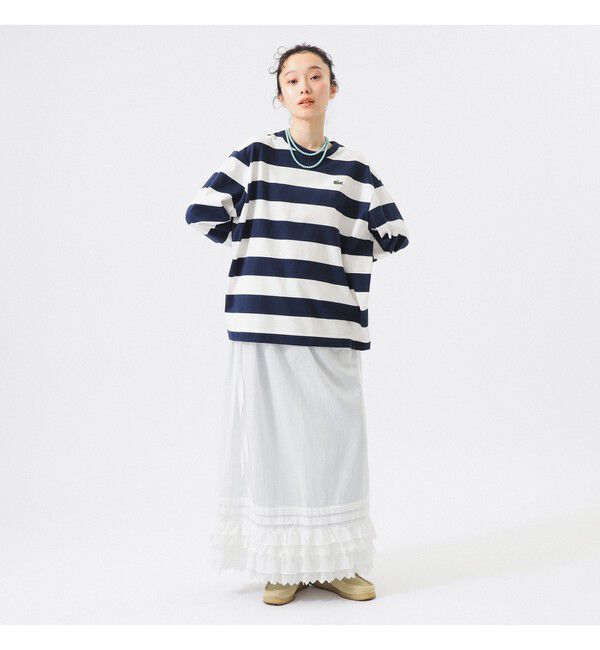 BEAMSBOY「【別注】LACOSTE / ボーダー ロングスリーブ Tシャツ」|Tシャツ・カットソー|