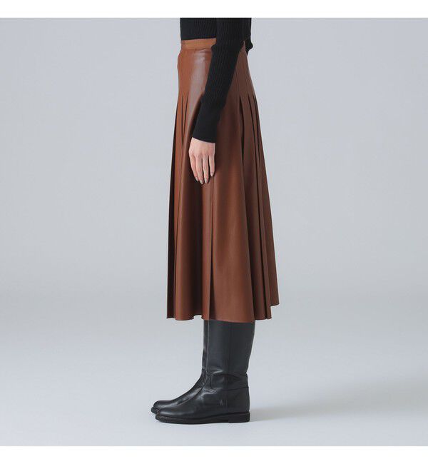 Demi-Luxe BEAMS 「フェイクレザー プリーツスカート」|スカート|