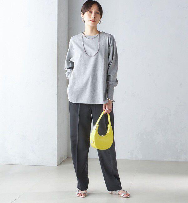 SHIPS for women「ロング リブ スリーブ カットソー  ボーダー / ソリッド」|Tシャツ・カットソー|