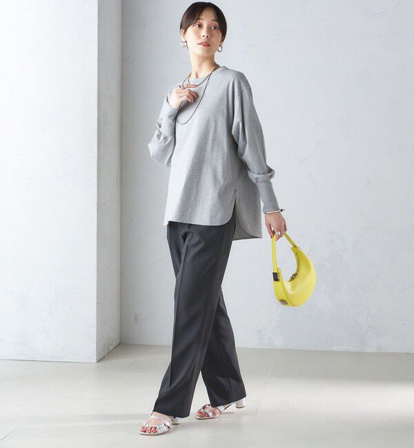 SHIPS for women「ロング リブ スリーブ カットソー  ボーダー / ソリッド」|Tシャツ・カットソー|