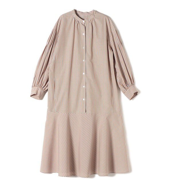 SHIPS for women「〈手洗い可能〉GIZA スーピマ 綿 切り替え バンドカラー ワンピース◇」|ワンピース|