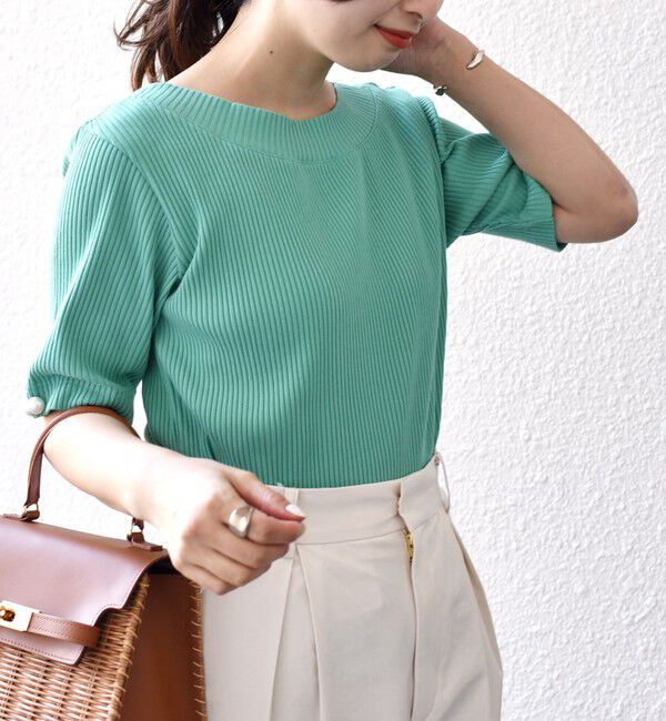 SHIPS for women「*オーガニックコットン バック クロス リブ トップス◇」|Tシャツ・カットソー|