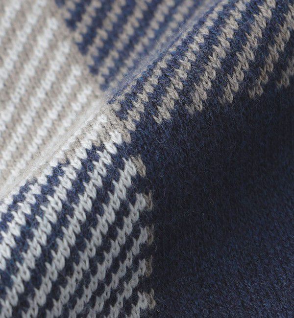 SHIPS「SHIPS:〈手洗い可能〉コットン カシミヤ チェック クルーネック ニット」|ニット・セーター|