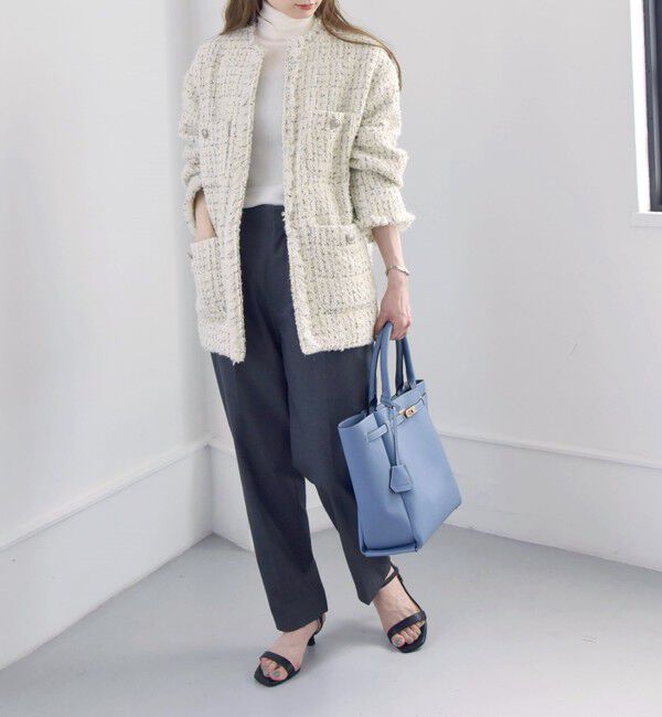 quaranciel「quaranciel: ファンシー ツイード ノーカラー ジャケット」|ノーカラージャケット|