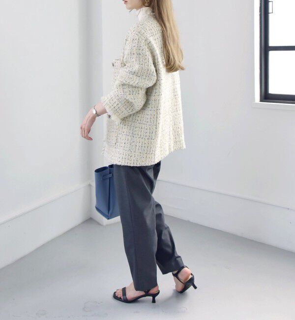 quaranciel「quaranciel: ファンシー ツイード ノーカラー ジャケット」|ノーカラージャケット|