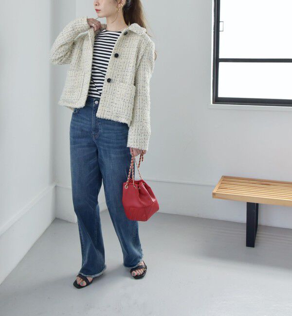 quaranciel「quaranciel: ファンシー ツイード ステンカラー ジャケット」|その他|