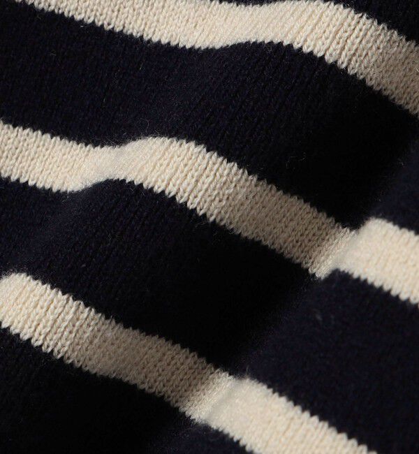 SHIPS for women「【WEB限定】〈手洗い可能〉ボーダー リブ スリーブ ベーシック ニット」|ニット・セーター|