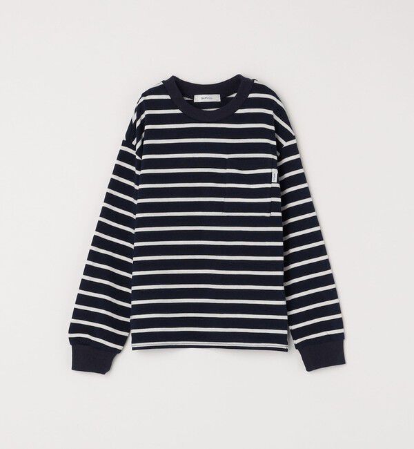 SHIPS any「SHIPS any: リンガーネック ボーダー 長袖 ポケット Tシャツ<KIDS>」|Tシャツ・カットソー|