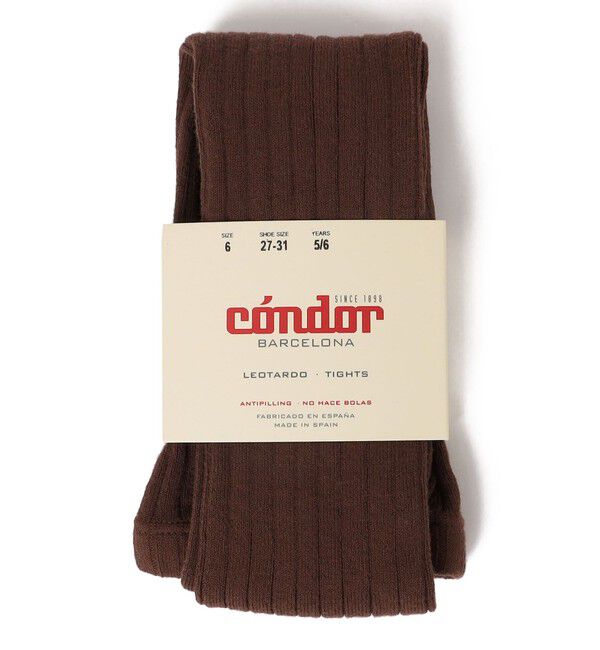 SHIPS KIDS「condor:100～130cm / ワイドリブ ベーシック タイツ」|タイツ・ストッキング|ダークブラウン