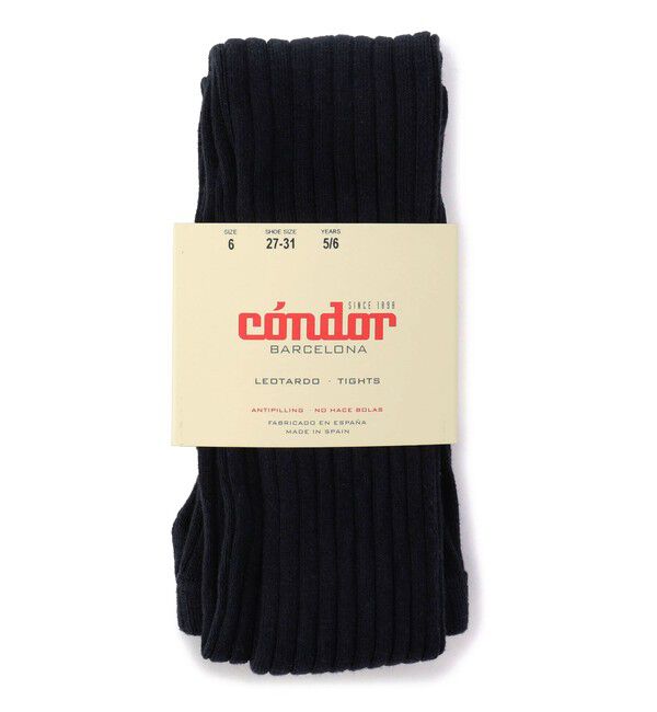 SHIPS KIDS「condor:100～130cm / ワイドリブ ベーシック タイツ」|タイツ・ストッキング|ネイビー