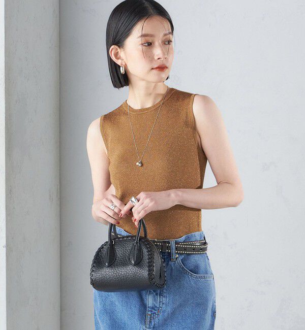 SHIPS for women「〈手洗い可能〉ラメ ノースリーブ ニット」|ニット・セーター|