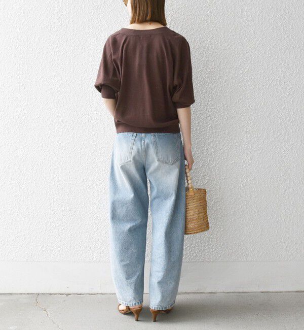 SHIPS any「SHIPS any:〈手洗い可能〉リネン ミックス Vネック ショート シアー カーディガン」|カーディガン|