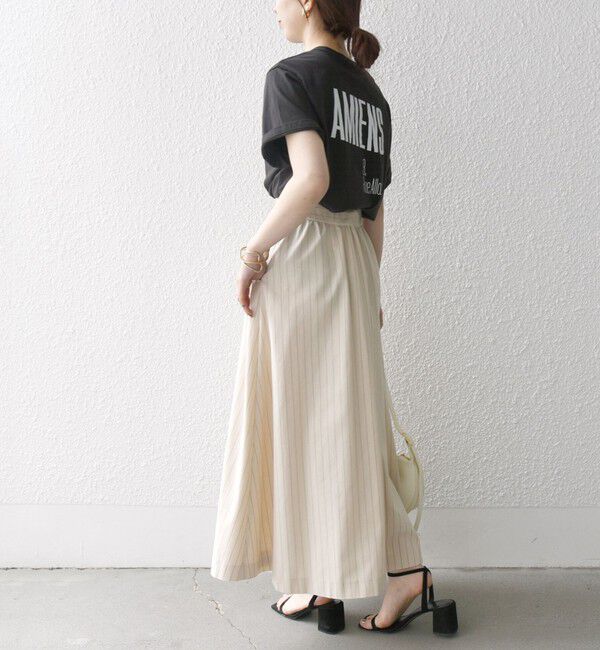 SHIPS any「SHIPS any:〈洗濯機可能〉リネン ミックス ギャザー ロング スカート」|スカート|