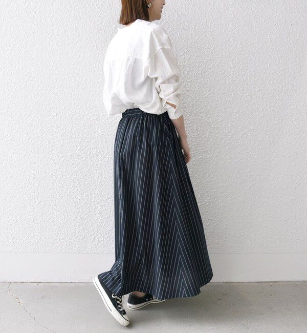 SHIPS any「SHIPS any:〈洗濯機可能〉リネン ミックス ギャザー ロング スカート」|スカート|