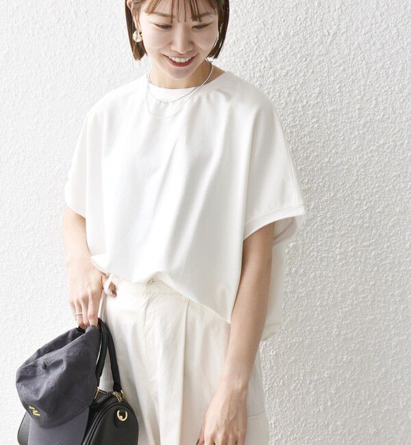 SHIPS any「SHIPS any:〈洗濯機可能〉インレイ コクーン ショートスリーブ プルオーバー」|Tシャツ・カットソー|