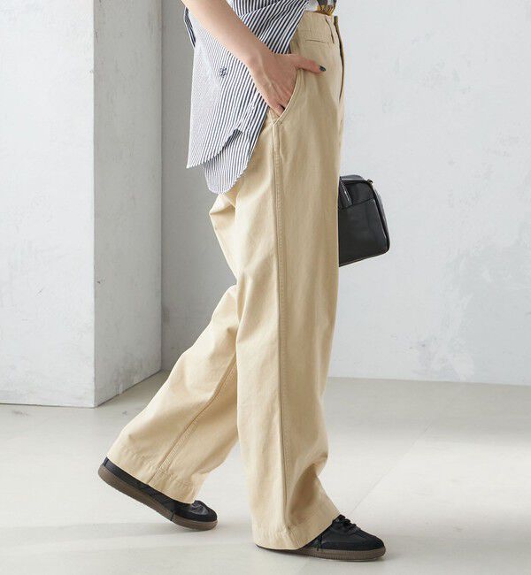 SHIPS for women「【SHIPS別注】Odub:〈洗濯機可能〉ワイド チノ パンツ」|チノ|