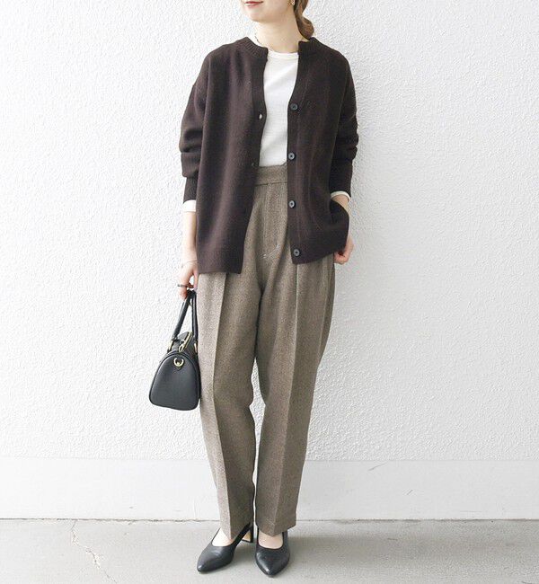 SHIPS any「SHIPS any:〈洗濯機可能〉ウールライク カーブ タック パンツ」|その他|