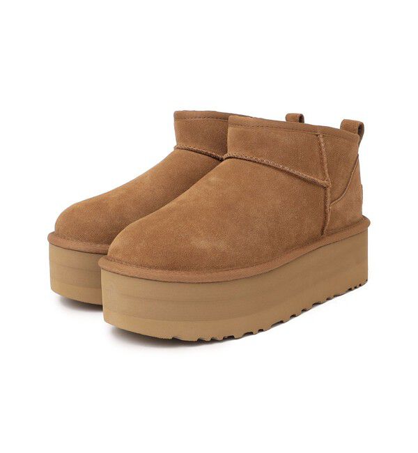 SHIPS for women「UGG:CLASSIC ULTRA MINI PLATFORM」|ショートブーツ|キャメル