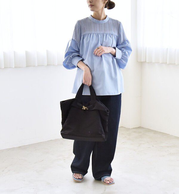 quaranciel「quaranciel:〈手洗い可能〉ラッセル レース フィブリル ブラウス」|シャツ・ブラウス|