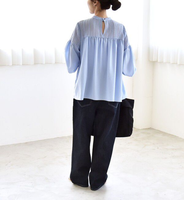 quaranciel「quaranciel:〈手洗い可能〉ラッセル レース フィブリル ブラウス」|シャツ・ブラウス|