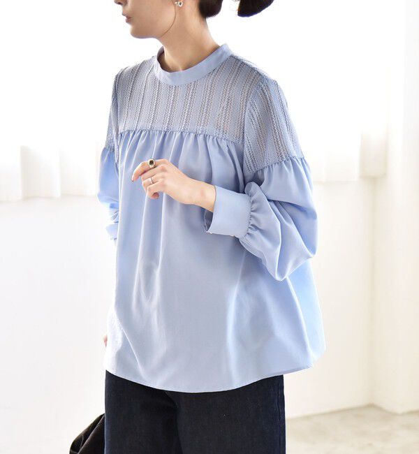 quaranciel「quaranciel:〈手洗い可能〉ラッセル レース フィブリル ブラウス」|シャツ・ブラウス|