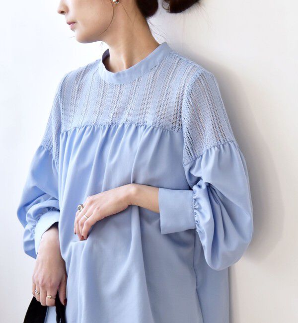 quaranciel「quaranciel:〈手洗い可能〉ラッセル レース フィブリル ブラウス」|シャツ・ブラウス|