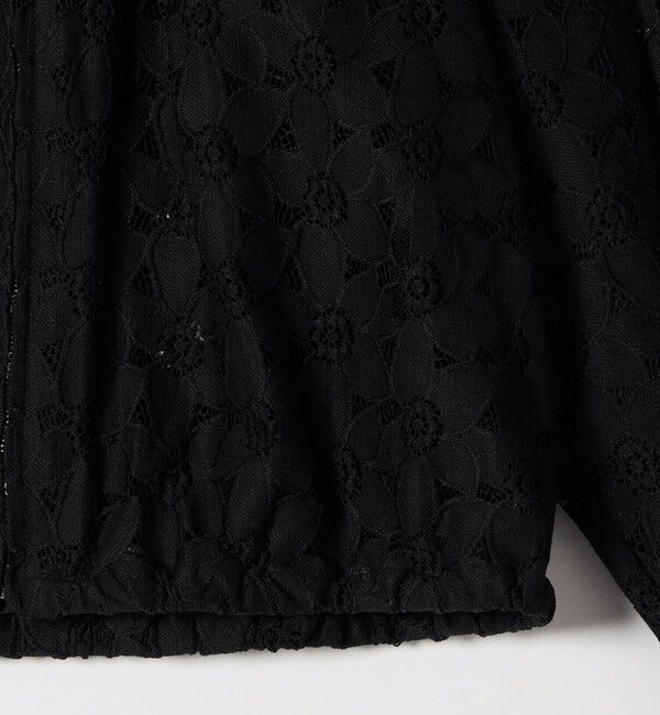 quaranciel「quaranciel:〈手洗い可能〉フラワー レース ジップ ブルゾン」|ブルゾン・スタジャン|