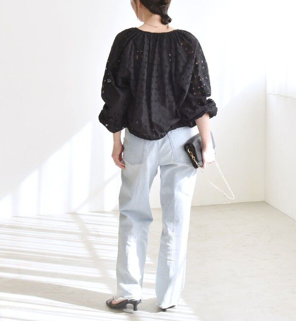 quaranciel「quaranciel:〈手洗い可能〉フラワー レース ジップ ブルゾン」|ブルゾン・スタジャン|