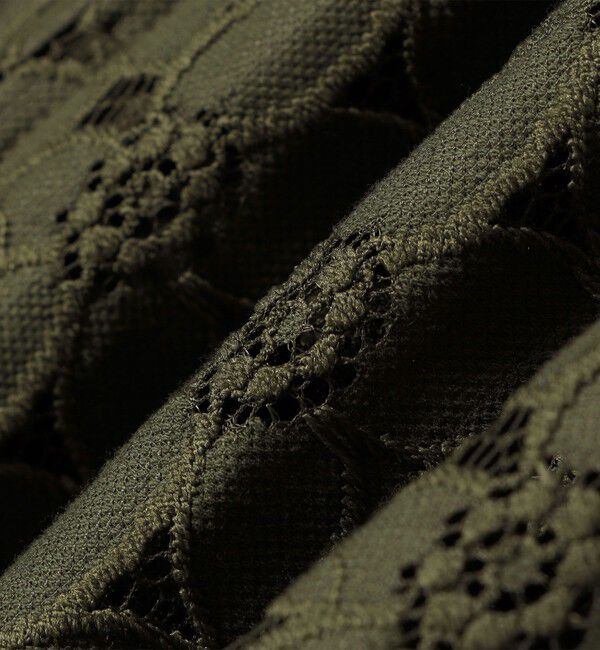 quaranciel「quaranciel:〈手洗い可能〉フラワー レース ジップ ブルゾン」|ブルゾン・スタジャン|