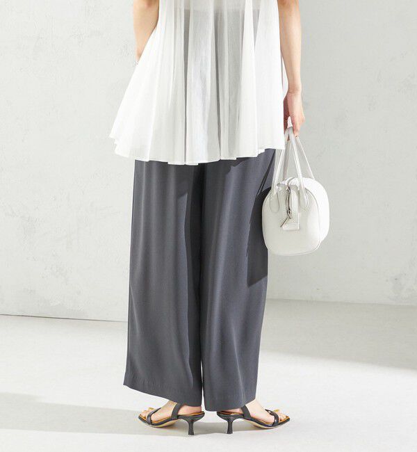 SHIPS for women「〈接触冷感 / 手洗い可能〉アセテート混 バック サテン ワイド パンツ」|その他|