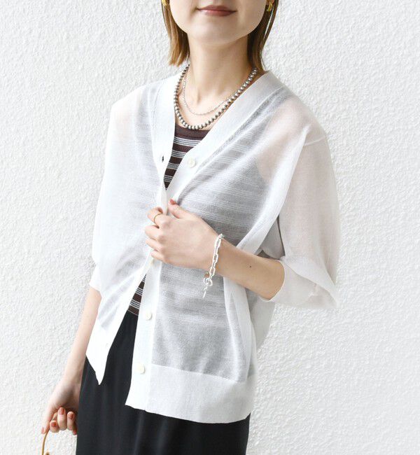 SHIPS for women「〈手洗い可能〉ラミー混 シアー カーディガン」|カーディガン|