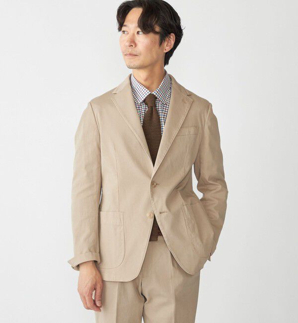 SHIPS「MARCEL LASSANCE:〈セットアップ対応〉G/DYED PIQUE JACKET」|テーラードジャケット|ベージュ