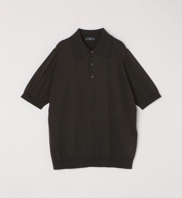 SHIPS「SHIPS: シー アイランド コットン ショートスリーブ ニット ポロシャツ」|ニット・セーター|ブラウン