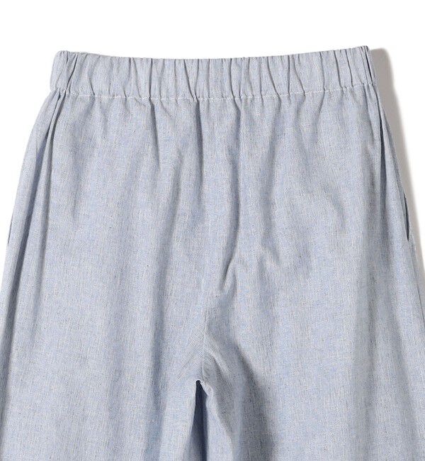 SHIPS for women「〈接触冷感・手洗い可能〉麻混 シャンブレー ウエスト ゴム ワイド パンツ」|その他|