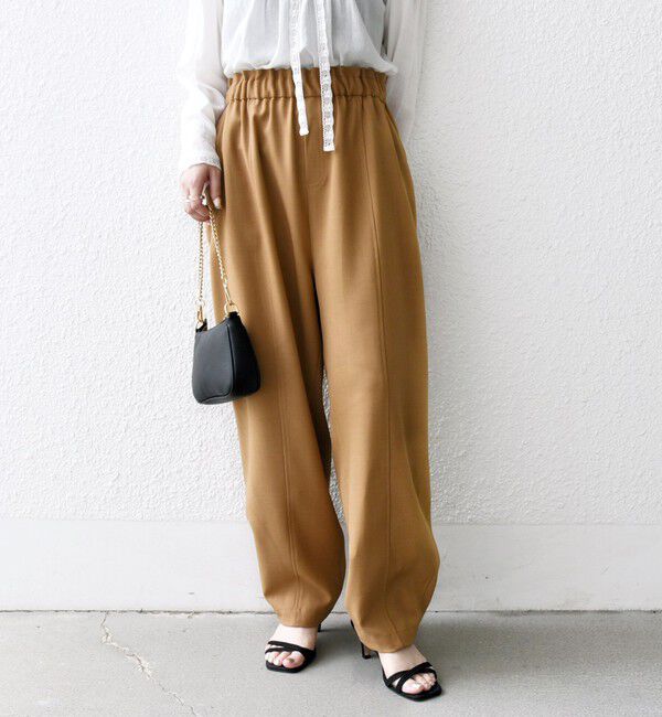 SHIPS any「SHIPS any:〈洗濯機可能〉ウーステッド サスペンダー付き バルーン パンツ」|その他|キャメル