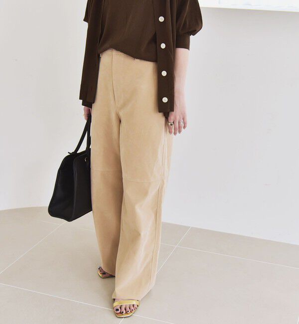 quaranciel「quaranciel:〈洗濯機可能〉ポリエステル スエード ワイド パンツ」|その他|