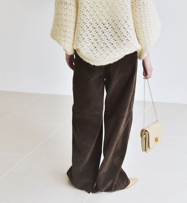 quaranciel「quaranciel:〈洗濯機可能〉ポリエステル スエード ワイド パンツ」|その他|