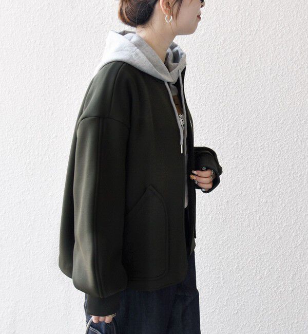 SHIPS any「SHIPS any:〈洗濯機可能〉ダンボール ノーカラー コンパクト ブルゾン」|ブルゾン・スタジャン|