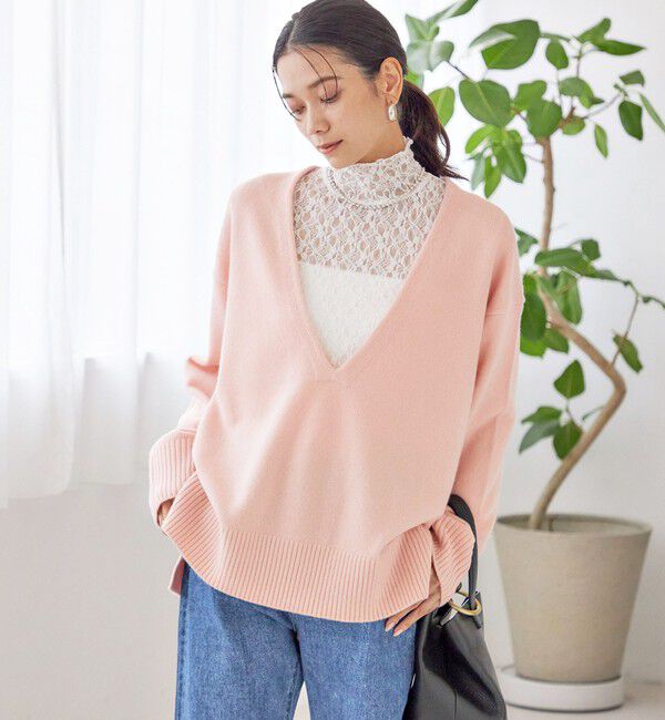 SHIPS for women「〈手洗い可能〉ウール カシミヤ Vネック プルオーバー」|ニット・セーター|