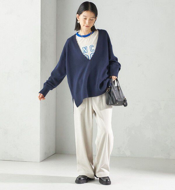 SHIPS for women「〈手洗い可能〉ウール カシミヤ Vネック プルオーバー」|ニット・セーター|