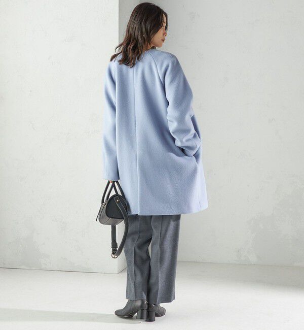 SHIPS for women「Pure SUPER100 ノーカラー コート」|ノーカラーコート|