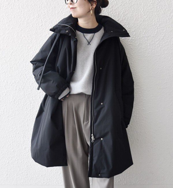SHIPS any「SHIPS any:〈多機能〉中綿 2WAY フーディー テントライン コート」|その他|ブラック