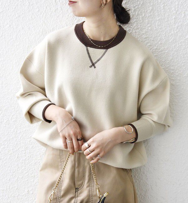 SHIPS any「SHIPS any:〈手洗い可能〉ダブルフェイス Vガゼット ニット プルオーバー」|ニット・セーター|