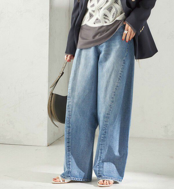 SHIPS for women「【SHIPS別注】BIT BLUE:バレル レック デニム パンツ」|デニム|ブルー