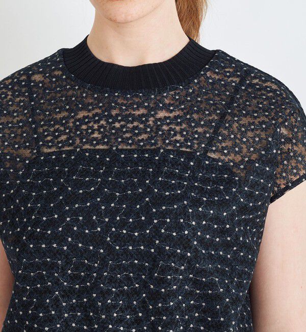 Ballsey「チュールエンブロイダリー レースフレンチスリーブプルオーバー」|シャツ・ブラウス|