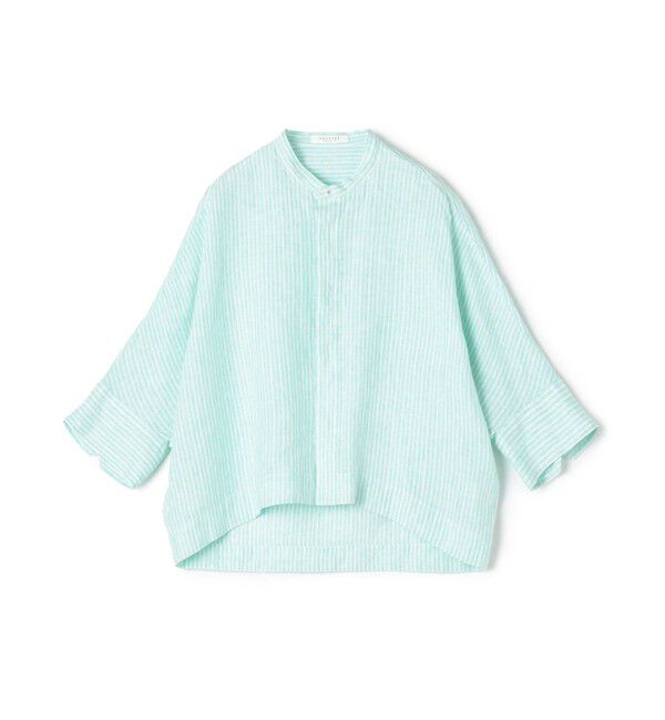 MACPHEE「リネンシャーティング クロップドシャツ」|シャツ・ブラウス|54 グリーン系