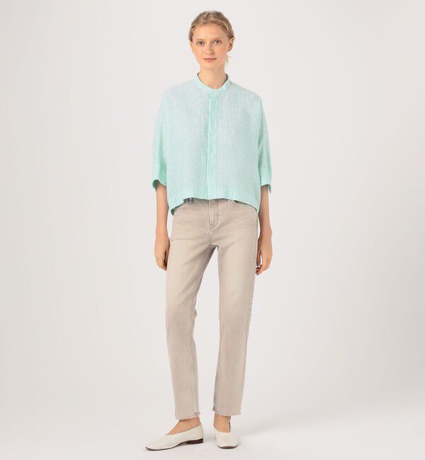 MACPHEE「リネンシャーティング クロップドシャツ」|シャツ・ブラウス|