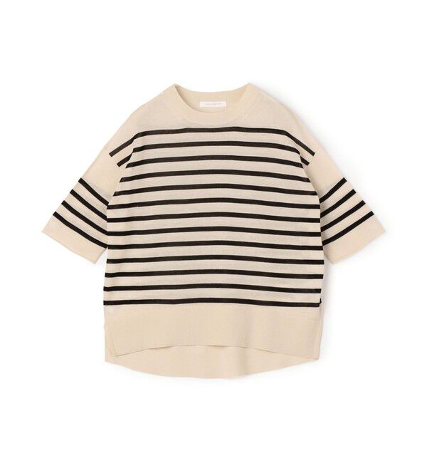 GALERIE VIE「クレープコットン ハーフスリーブプルオーバー」|ニット・セーター|16 ベージュ系