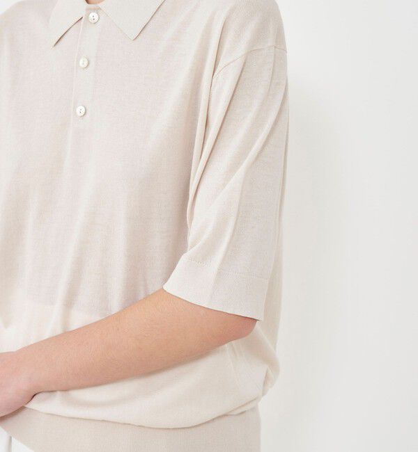 GALERIE VIE「クレープコットン ポロプルオーバー」|ニット・セーター|